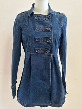 Tulle Anthropologie Military Denim Jacket Small
